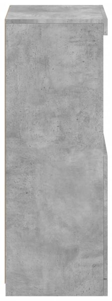 Betonszürke tálalószekrény LED-világítással 41 x 37 x 100 cm