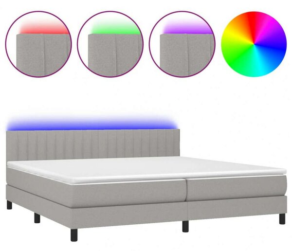 VidaXL LED-es Rugós Ágy - 200x200 cm