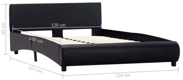 VidaXL fekete LED-es műbőr ágykeret 120 x 200 cm