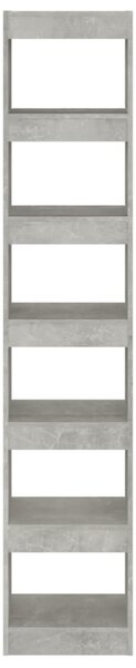 Betonszürke térelválasztó könyvszekrény 40 x 30 x 198 cm