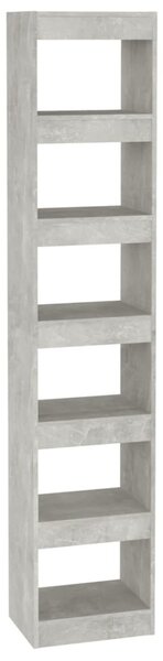 Betonszürke térelválasztó könyvszekrény 40 x 30 x 198 cm
