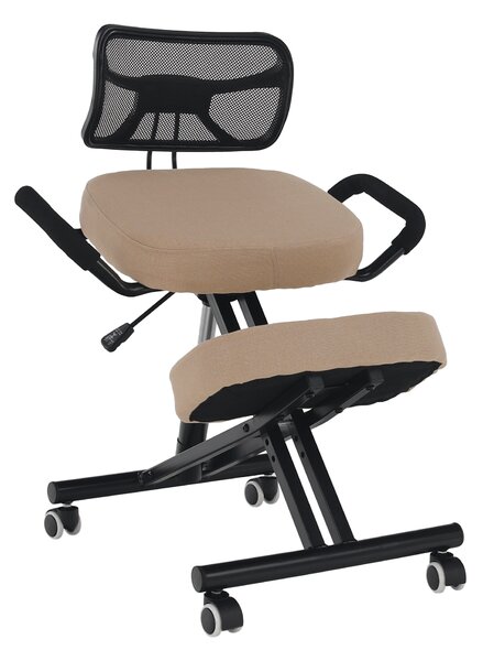 KONDELA Ergonomikus zsámoly, bézs/fekete, RUFUS