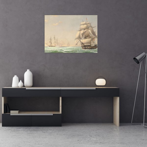 Kép - Fitz Henry Lane, The United States Frigate President Engaging the British Squadron, reprodukciók (70x50 cm)