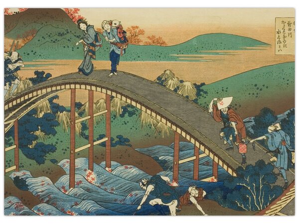 Kép - Katsushika Hokusai, Ariwara no Narihirafrom the series One Hundred, Poems Explained by the Nurse (Hyakunin isshu uba ga etoki), reprodukciók (70x50 cm)