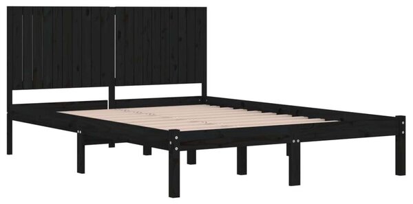 VidaXL Fekete Tömörfenyő Ágykeret - 200x200 cm