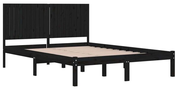 VidaXL Fekete Tömörfenyő Ágykeret - 200x200 cm