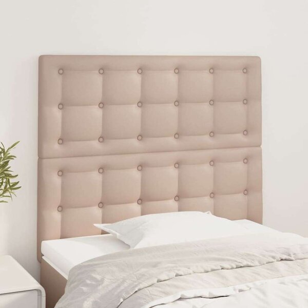 VidaXL 2 db cappuccino színű műbőr fejtámla 90 x 5 x 78/88 cm
