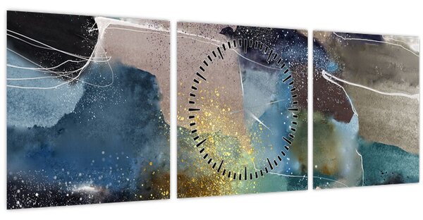 Kép - Akvarell absztrakció (órával) (90x30 cm)