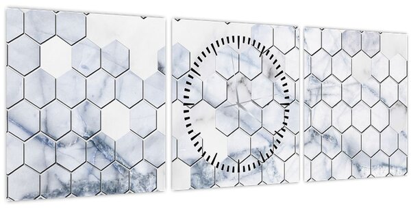 Kép - Márványozott hatszög (órával) (90x30 cm)