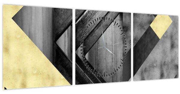 Kép - Texturált formák (órával) (90x30 cm)