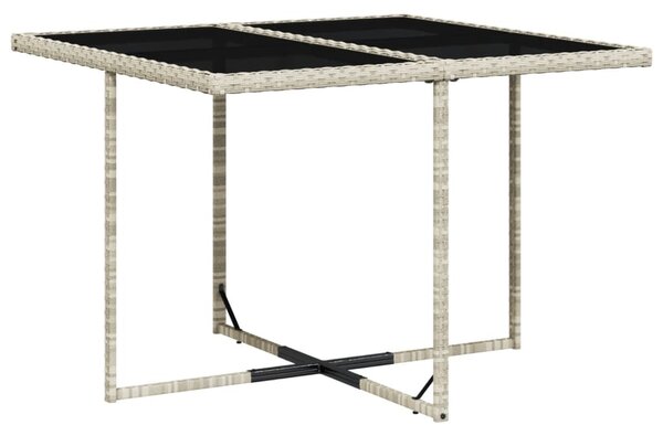 5részes világosszürke polyrattan kerti étkezőgarnitúra párnával