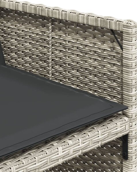 9részes világosszürke polyrattan kerti étkezőgarnitúra párnával