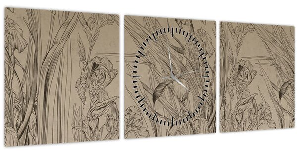 Kép - A növények körvonalai (órával) (90x30 cm)