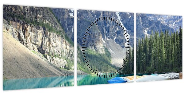 Kép - Moraine Lake (órával) (90x30 cm)