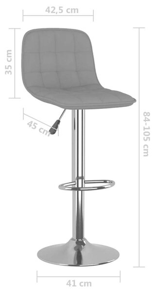 VidaXL Bárszék - 2 db - Szövet - Világosszürke