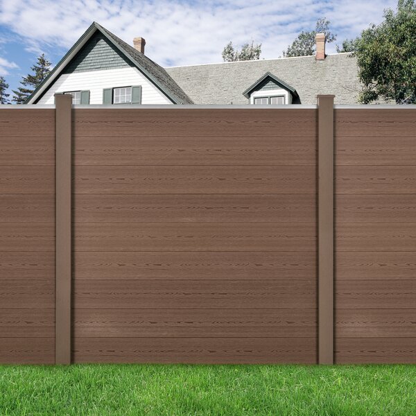 Kerítés WPC kerítéselem kerítéspanel 183 x 187 cm barna