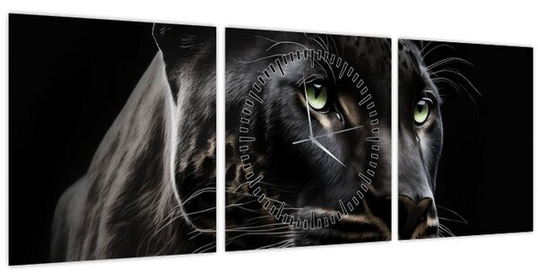 Kép - Fekete Párduc (órával) (90x30 cm)
