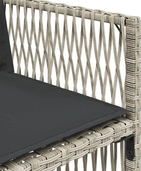 5részes világosszürke polyrattan kerti étkezőgarnitúra párnával