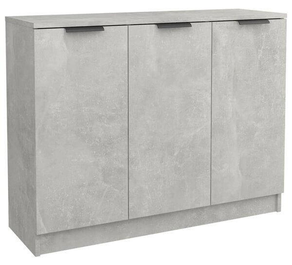 Betonszürke szerelt fa tálalóasztal 90,5x30x70 cm