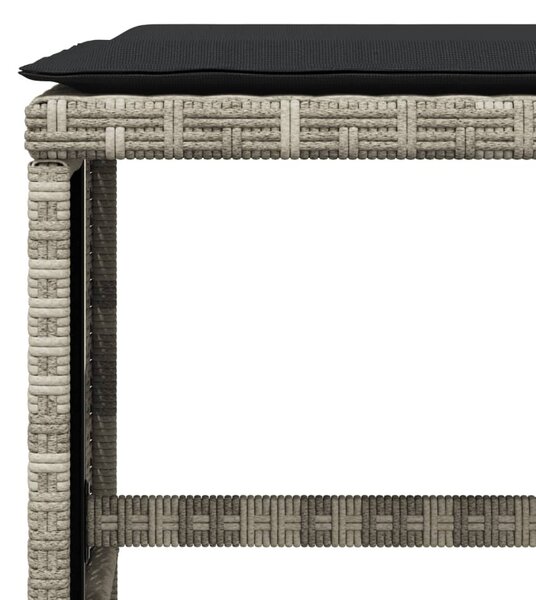 13 részes szürke polyrattan kerti étkezőgarnitúra párnákkal