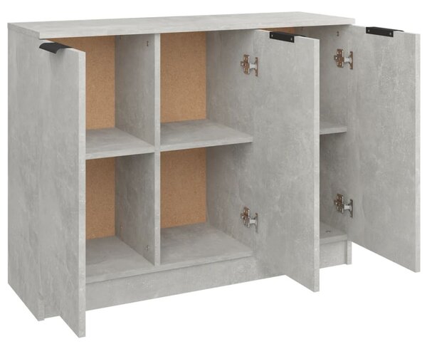 Betonszürke szerelt fa tálalóasztal 90,5x30x70 cm