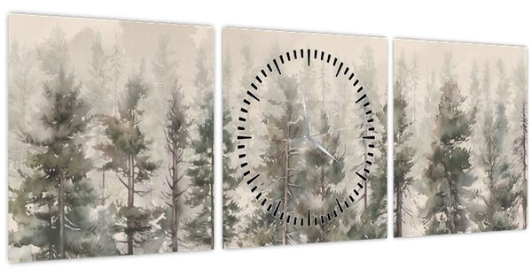 Kép - Fenyőerdő I., akvárium (órával) (90x30 cm)