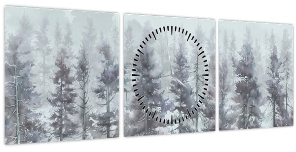 Kép - Fenyőerdő II., akvárium (órával) (90x30 cm)