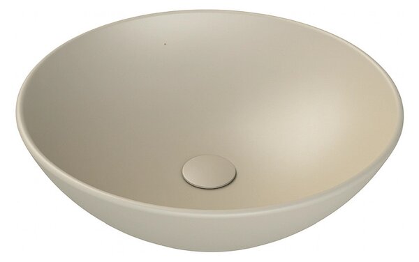 CeraStyle ZERO - PULTRA ültethető - Top Counter - porcelán mosdó - O - MATT BÉZS - Ø 46 cm