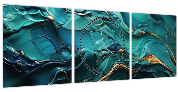 Kép - Absztrakt textúrák (órával) (90x30 cm)