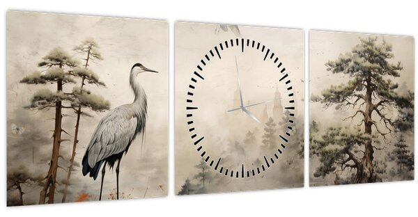 Kép - Rajzfilm tájkép (órával) (90x30 cm)