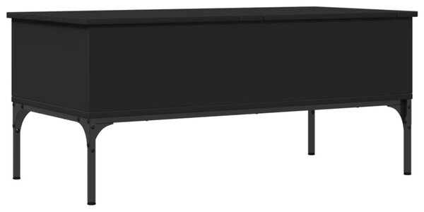 Fekete szerelt fa és fém dohányzóasztal 100 x 50 x 45 cm