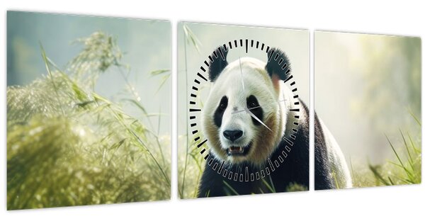 Kép - Panda (órával) (90x30 cm)