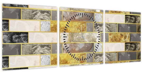 Kép - Dekoráció textúrákkal (órával) (90x30 cm)