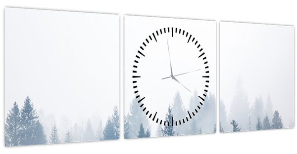 Kép - Ködös erdő (órával) (90x30 cm)