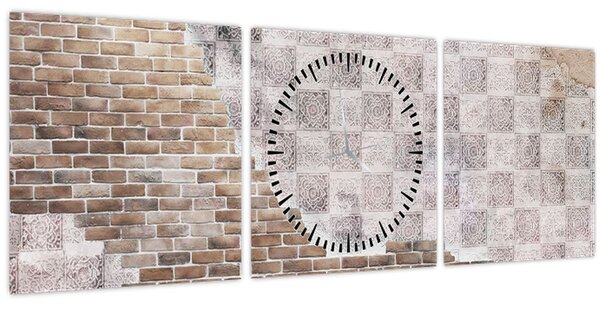 Kép - Téglafal (órával) (90x30 cm)