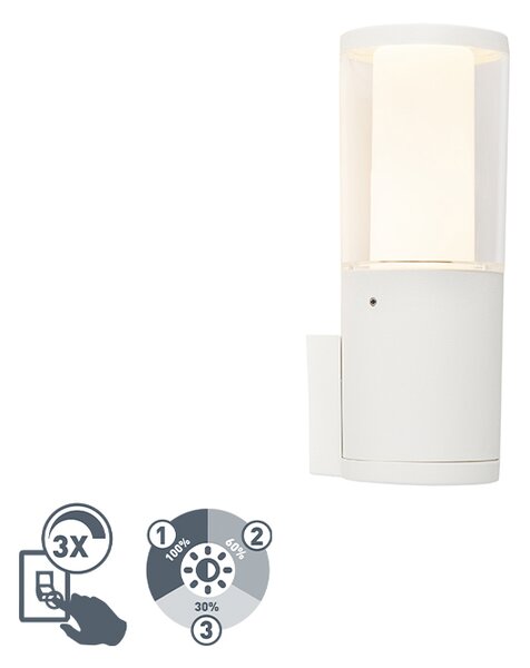 Modern kültéri fali lámpa fehér IP55, GU10 háromlépcsős tompítható - Carlo