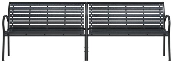Fekete acél és WPC dupla kerti pad 231 cm