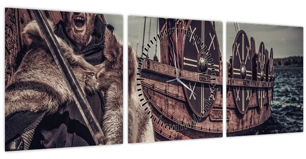 Kép - Viking harcos (órával) (90x30 cm)