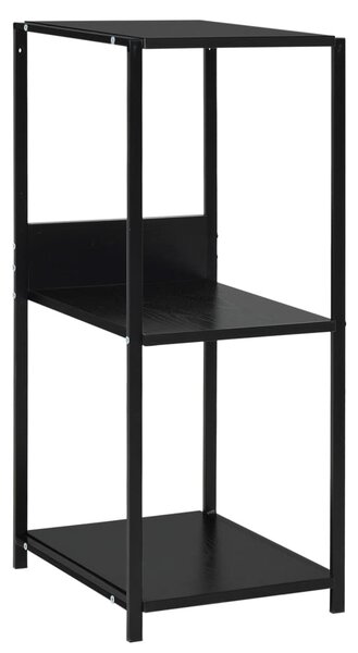 Fekete kisméretű álló szerelt fa könyvespolc 33,5x39,6x79,7 cm