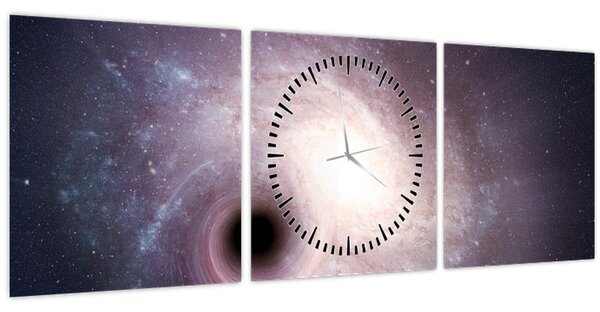 Kép - Spirálgalaxisok (órával) (90x30 cm)