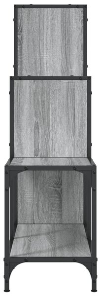 Szürke sonoma szerelt fa és fém könyvszekrény 92 x 30 x 102 cm