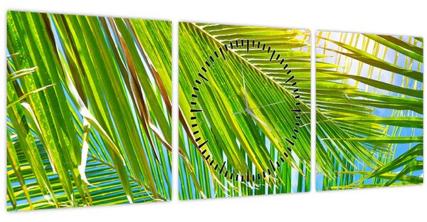 Kép - Pálmalevelek (órával) (90x30 cm)
