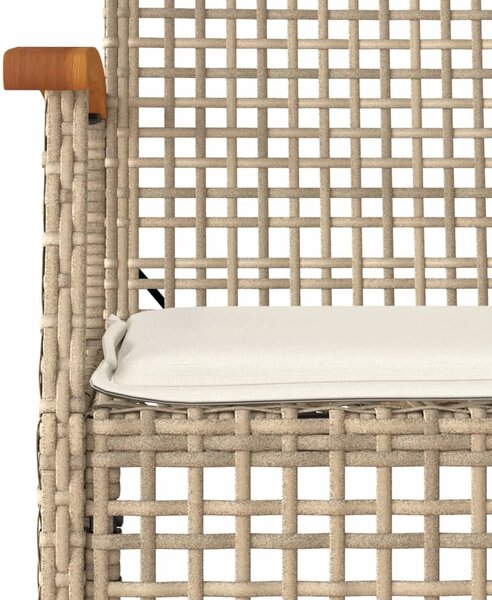 5 részes bézs polyrattan kerti étkezőgarnitúra párnákkal