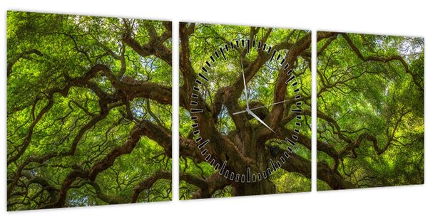 Kép - Zöld fa (órával) (90x30 cm)