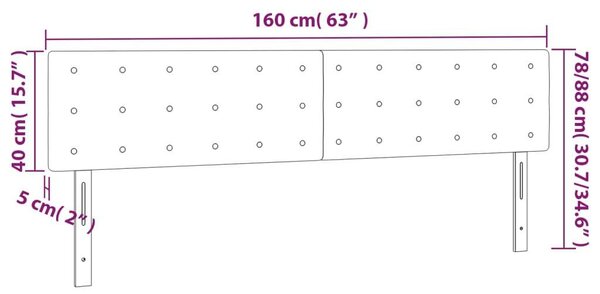 VidaXL cappuccino színű műbőr LED-es fejtámla 160 x 5 x 78/88 cm