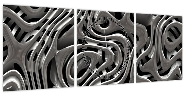 Kép - Fémes absztrakció (órával) (90x30 cm)