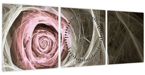 Kép - Absztrakt rózsa világos rózsaszín (órával) (90x30 cm)