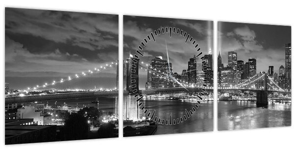 Kép - Brooklyn híd (órával) (90x30 cm)