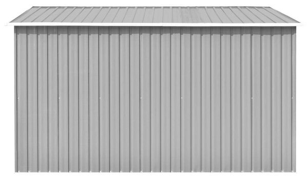 VidaXL szürke fém kerti fészer 257 x 298 x 178 cm
