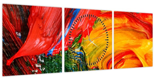 Kép - Kékítő absztrakció ecsettel (órával) (90x30 cm)